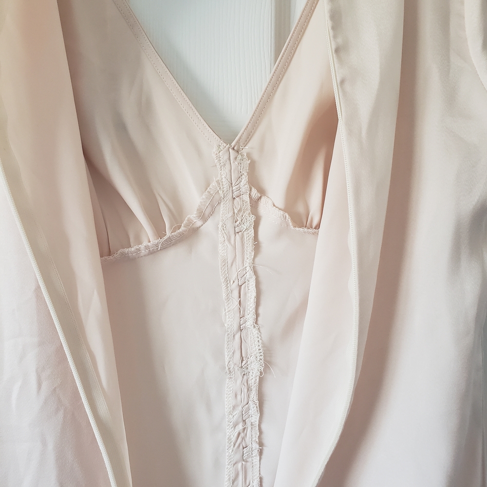 Böhme Emersyn Dress Champagne V-Neck Silky Flow Elopement Gown - Picture 13 of 13